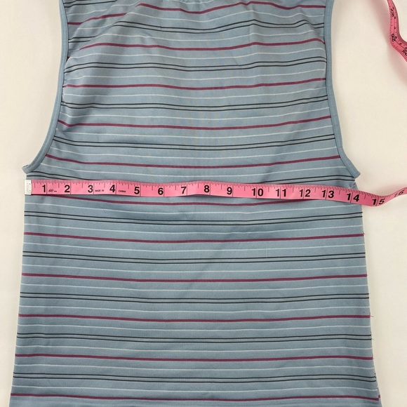 Freestyle by Danskin. Blue with stripes. Sleeveless. SEAMLESS. Size Large. - Picture 9 of 9